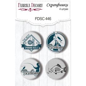 Flair buttons. Set of 4pcs #446 "Fishing"