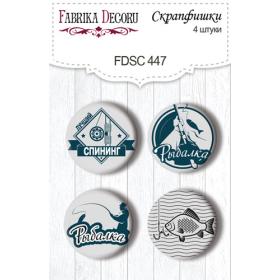 Flair buttons. Set of 4pcs #447 "Fishing"