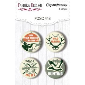 Flair buttons. Set of 4pcs #448 "Hunting"