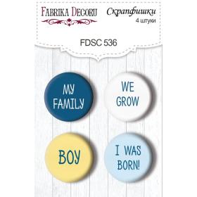 Flair buttons. Set of 4pcs #536 "My Cute Baby Elephant Boy"