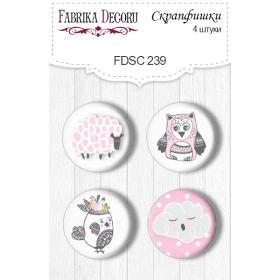 Flair buttons. Set of 4pcs #239 "Scandi Baby Girl"