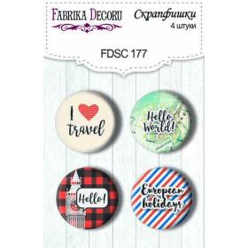 Flair buttons. Set of 4pcs #177 "European Holidays"