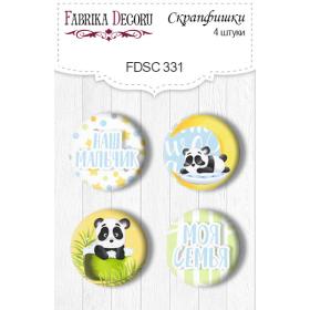 Flair buttons.  Set of 4pcs #331 "My Little Panda Boy"